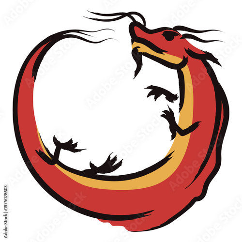 Elegant dragon circle design