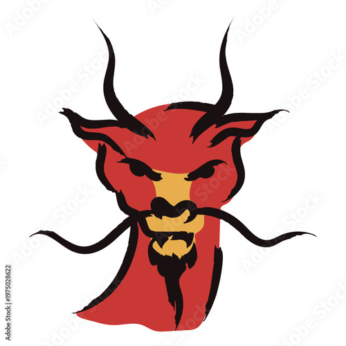 Fierce red dragon illustration