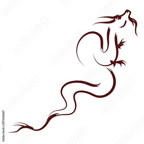 Elegant dragon silhouette design
