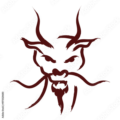 Dramatic dragon head illustration