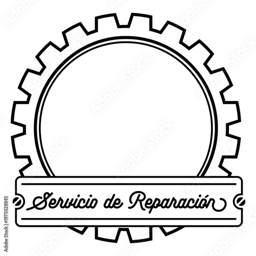 Gear logo design with repair service text