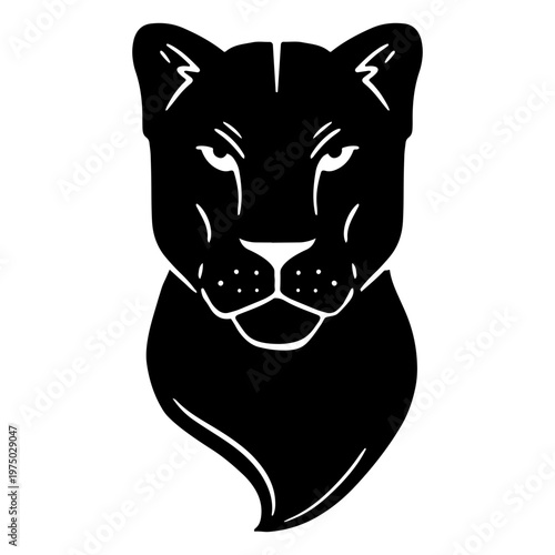 Stylized black panther head illustration