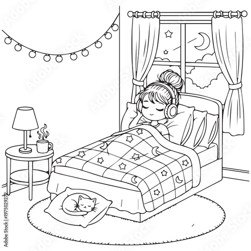 Cozy Nights Cute & Comfy Coloring pages