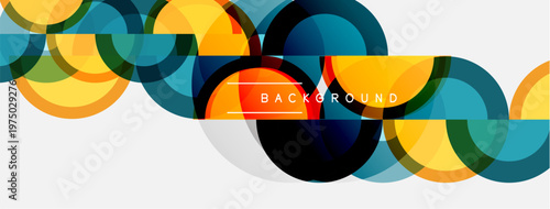 Abstract colorful circles overlap, creating dynamic visual texture. Background text reads background. Simple design, modern aesthetic.