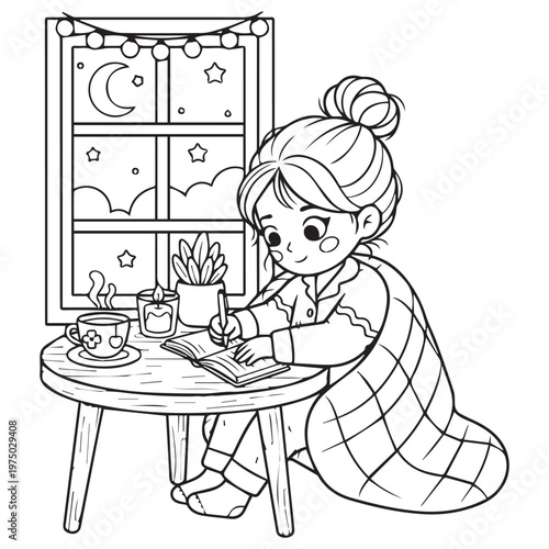 Cozy Nights Cute & Comfy Coloring pages