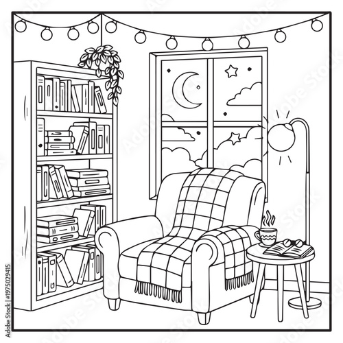 Cozy Nights Cute & Comfy Coloring pages