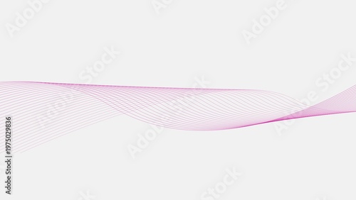 Blue color wavy curve line on white background 4k illustration.
