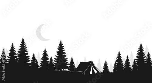 Camping Tent in the Forest.