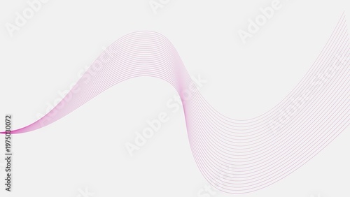 Blue color wavy curve line on white background 4k illustration.
