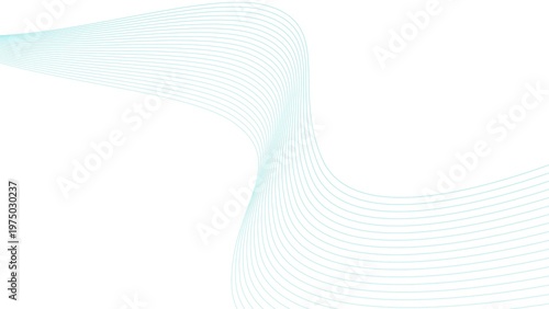 Blue color wavy curve line on white background 4k illustration.