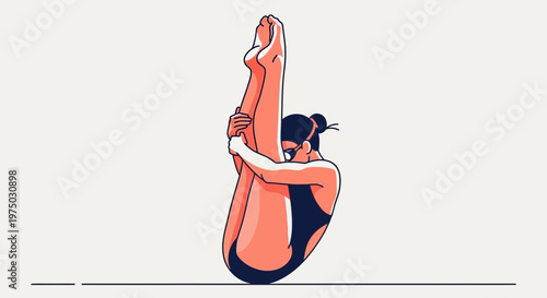 Graceful Diver Performs Intricate Tuck Position Before Entry