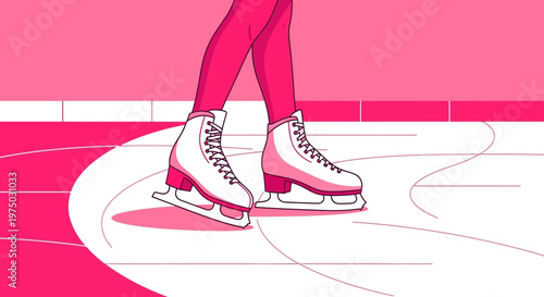Graceful Figure Skater Gliding Across the Ice in Stylish Attire