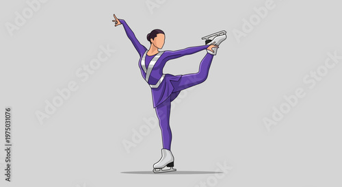 Graceful Figure Skater Performing An Elegant Balletic Pose On Ice