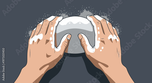 Hands Working Dough For Bread Or Pizza