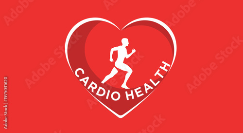 Heart Shaped Cardio Fitness Runner Icon Promoting Healthy Lifestyle