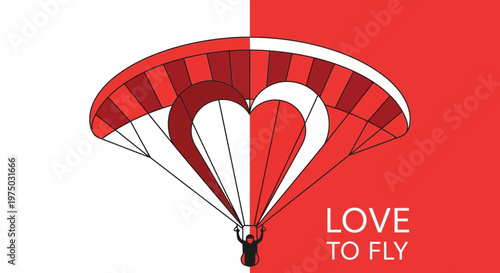 Heart Shaped Parachute Carrying A Symbol Of Love High Above
