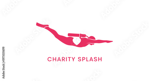 Heart Symbol Diver for Charity Splash Event Logo