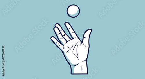 Hand Catching Ball Minimalist Graphic Design