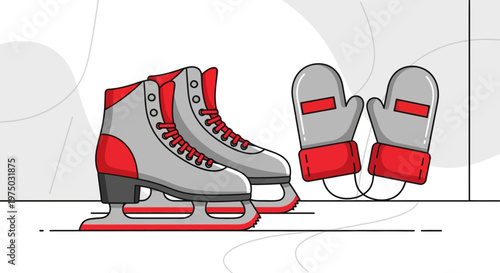 Ice Skating Boots And Mittens For Winter Fun