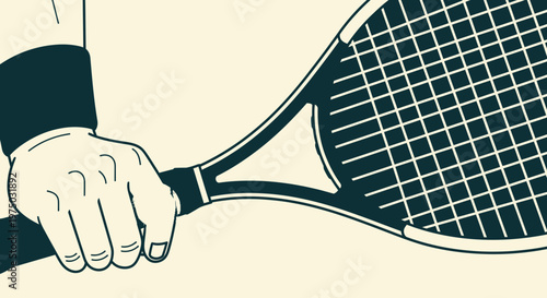 Hand Gripping Tennis Racquet Ready for Action