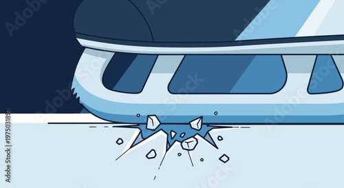 Ice Skating Blade Carving Into Surface Breaking Ice Capturing Dynamic Movement