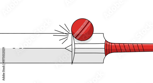 Iconic Cricket Action The Ball Meets The Bat A Dynamic Sports Illustration