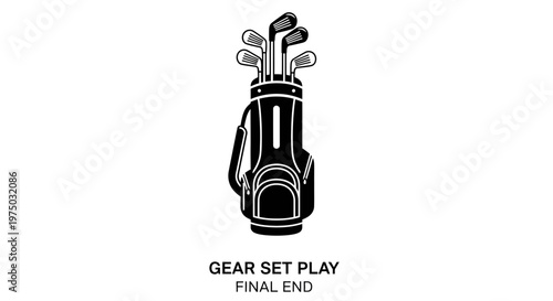 Iconic Golf Bag Silhouette For Sporting Goods And Leisure Graphics