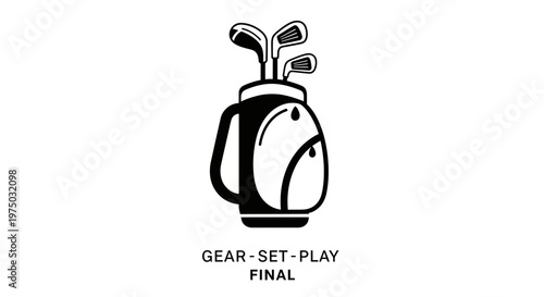 Iconic Golf Bag With Clubs Minimalist Graphic Design For Sports Enthusiasts