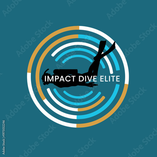 Impact Dive Elite Logo Design For Scuba Diving And Ocean Exploration Adventures