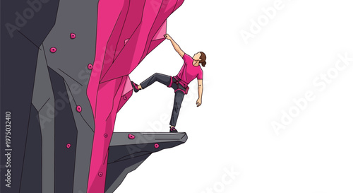 Indoor Climbing Athlete Reaching For New Heights