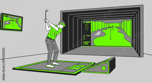 Indoor Golf Simulator For Realistic Practice And Entertainment
