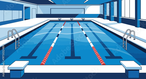 Indoor Swimming Pool Ready For Competition And Training Sessions