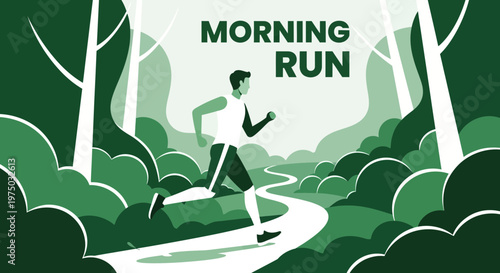 Invigorating Morning Forest Run Through Lush Greenery