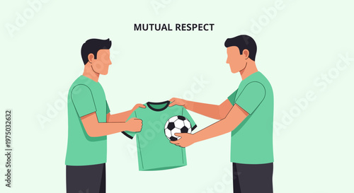 Illustration Of Sportsmanship And Mutual Respect Between Two Athletes