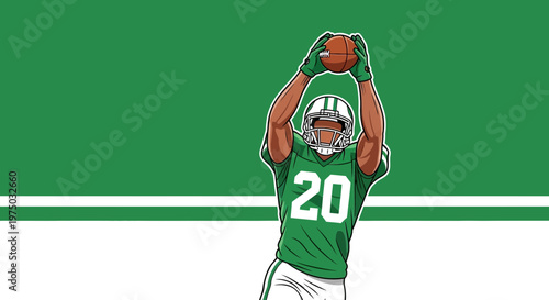 Illustrative Athlete Securing A Touchdown Catch With Intense Focus And Determination