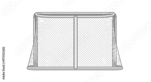 Isolated Hockey Goal Net Clean Graphic Representation
