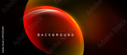Abstract red, orange layers create glowing effect. Text BACKGROUND centered within design. Dark backdrop enhances vibrant colors.