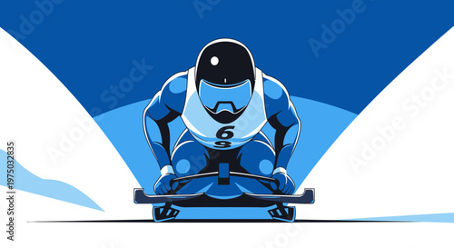 Intense Bobsled Athlete Ready For Extreme Descent Thrill