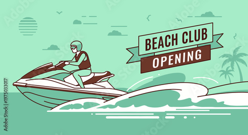 Jet Skiing Adventure On Opening Day Of Beach Club Seaside Fun