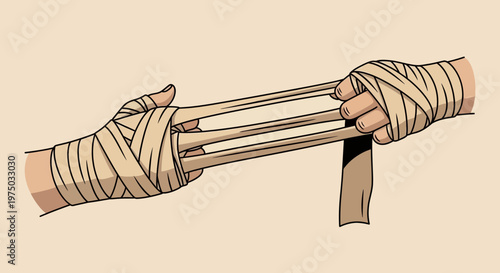 Intense Hand Wrapping For Combat Sports Preparation