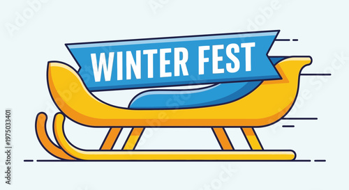 Joyful Winter Fest Sleigh Graphic Design Celebration