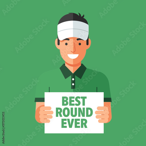 Joyful Golfer Celebrates His Best Performance