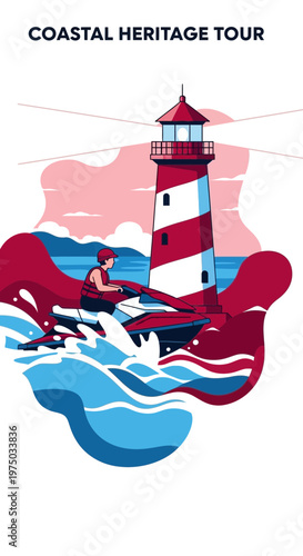 Lighthouse Beacon Guided Jet Ski Adventure Coastal Tour Scenic Voyage