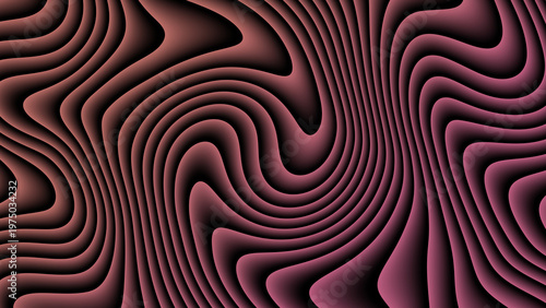 Orange Pink Gradient Abstract Flowing Lines Background with 3D Waves