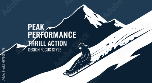 Majestic Mountain Descent With Thrilling Sledding Action And Peak Performance