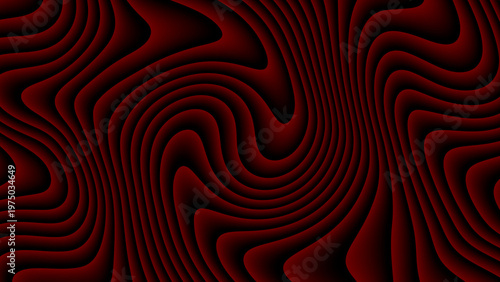 Bold red abstract background with smooth flowing lines and layered 3D wave structure. Perfect for dynamic and powerful visuals.