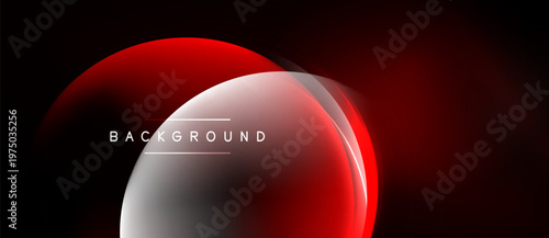 Abstract red design. Overlapping curves create dynamic visual effect. Dark background emphasizes bright shapes, modern aesthetic.