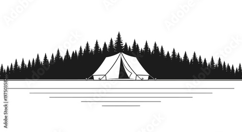 Camping Tent in the Wilderness Area.