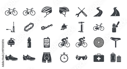 Various bicycle and travel related objects.