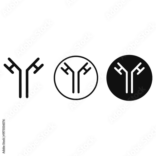 Antibody Immunoglobulin Medical Science Icon Vector Set